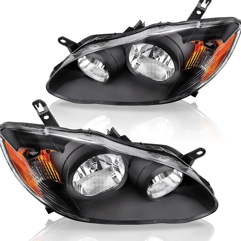 Headlight Assembly Compatible with 2003 2004 2005 2006 2007 2008 Corolla