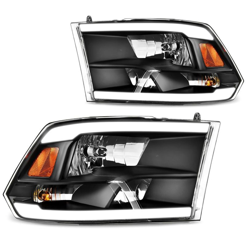 LED DRL Headlight Assembly Compatible with 2009-2018 Dodge Ram 1500