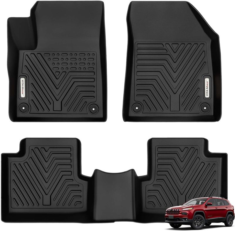 All-weather rubber floor mats for cars fit for 2015-2023 Jeep Cherokee