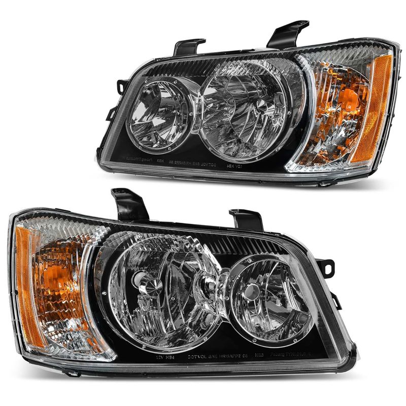Toyota Highlander headlight assembly, 2001 Toyota Highlander headlights, 2002 Highlander headlamp replacement, 2003 Toyota Highlander headlights, chrome housing headlights, amber reflector headlamps, Toyota Highlander replacement lights, YITAMOTOR headlights, OEM style headlights, aftermarket Highlander lighting