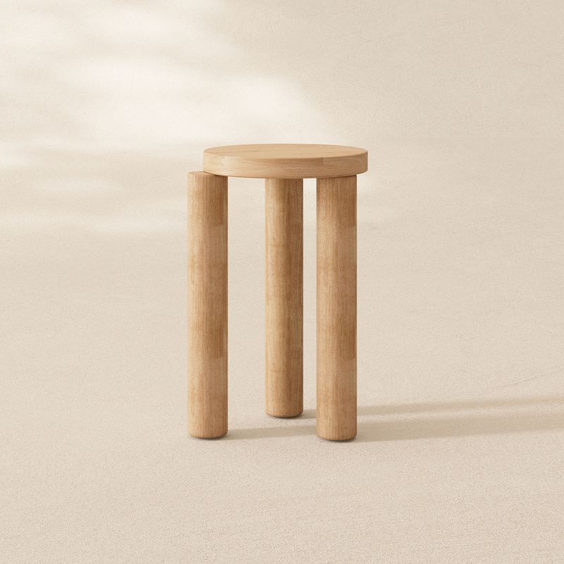 side table, end table, bedside table, nightstand, offset design, sculptural furniture, floating table, unique side table, rubberwood, solid wood, sustainable furniture, small side table, space saving, modern side table, eco friendly, CPSIA certified
