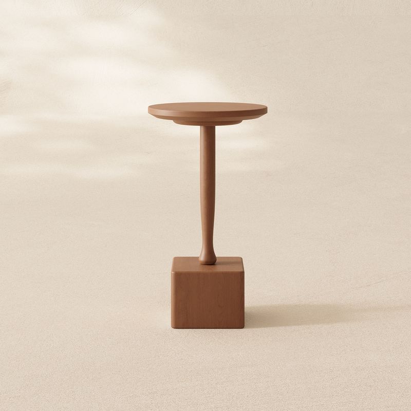 side table, end table, bedside table, nightstand,diamond cut table, sculptural furniture, walnut tone, tapered leg, ashwood, solid wood, sustainable furniture, CPSIA certifie, modern side table, reading nook, small space, decorative table