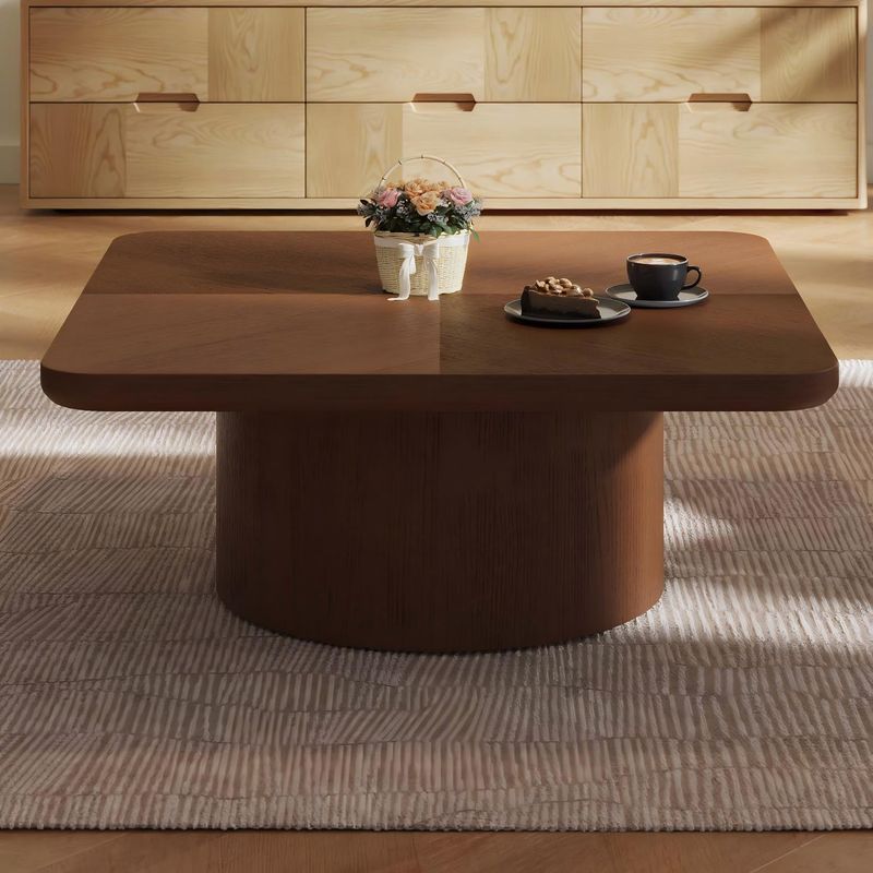 herringbone coffee table, rubberwood coffee table, 39 inch coffee table, rounded corner table, sustainable furniture, family safe coffee table, CPSIA certified, living room centerpiece