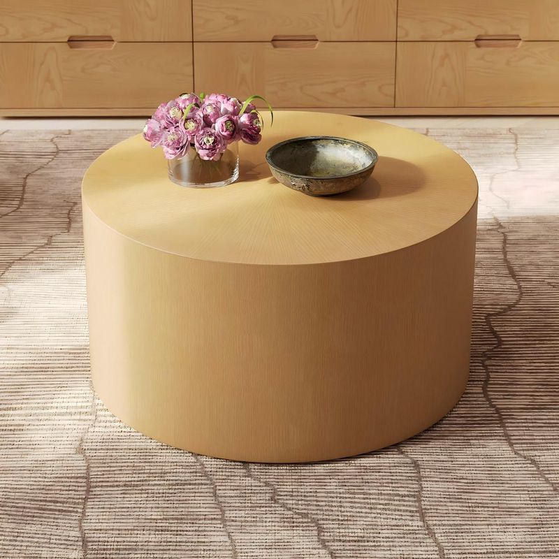 round coffee table, 31 inch coffee table, ash wood table, radiating grain, natural wood table, no assembly furniture, sustainable, CPSIA certified, modern round table