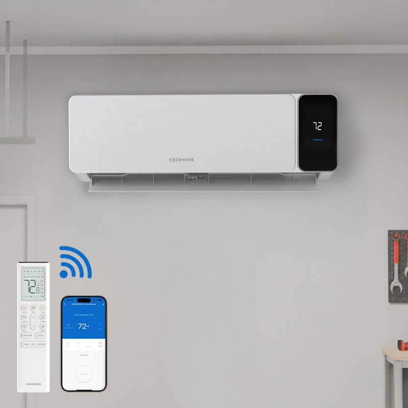 COZEWARE Visio Series 12000 BTU 20 SEER2 Ductless Mini Split AC with Heat Pump, 115V