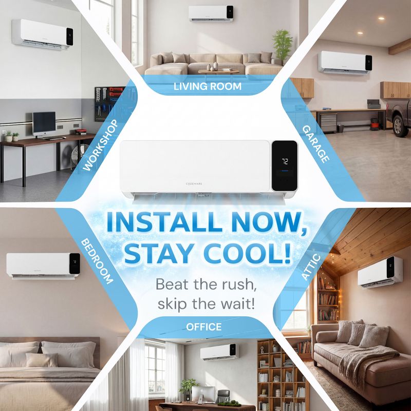 12000 btu mini split AC, providing customized comfort and fast cooling in every room
