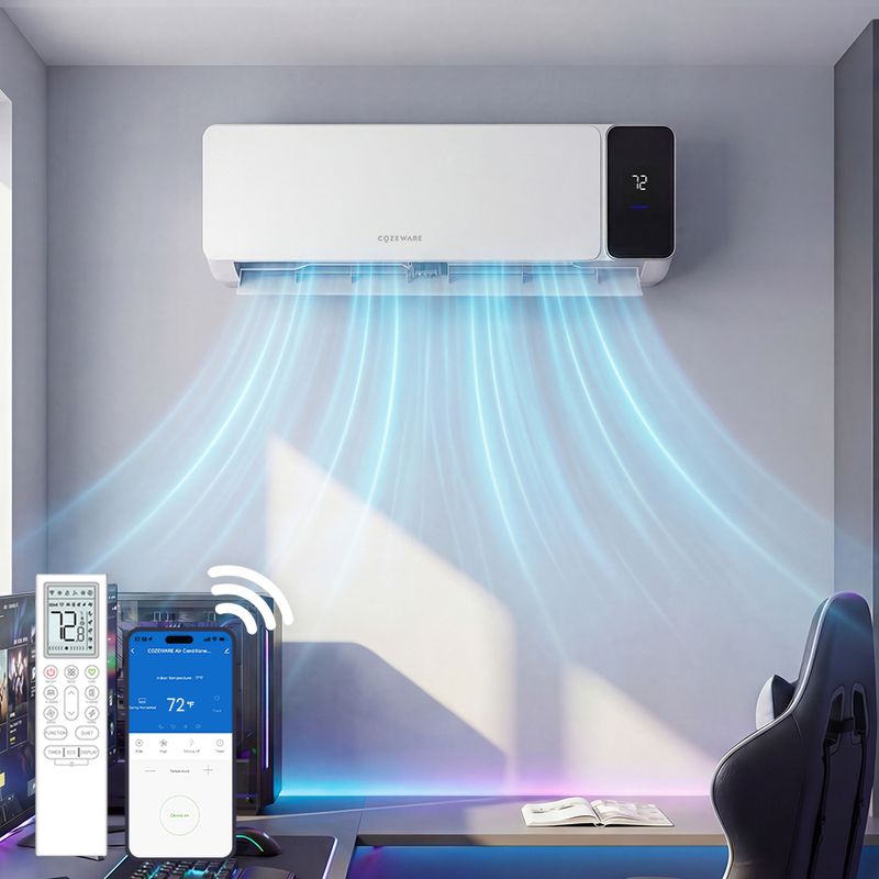 COZEWARE Visio Series 12000 BTU 20 SEER2 Ductless Mini Split AC with Heat Pump, 115V