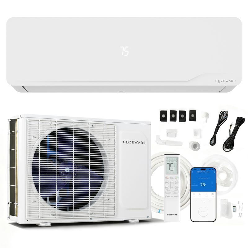 COZEWARE Enduring Series 12000 BTU Mini Split Air Conditioner with Heat Pump, 115V