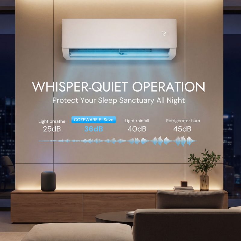 whisper-quiet operation of 24000 btu mini split with AI