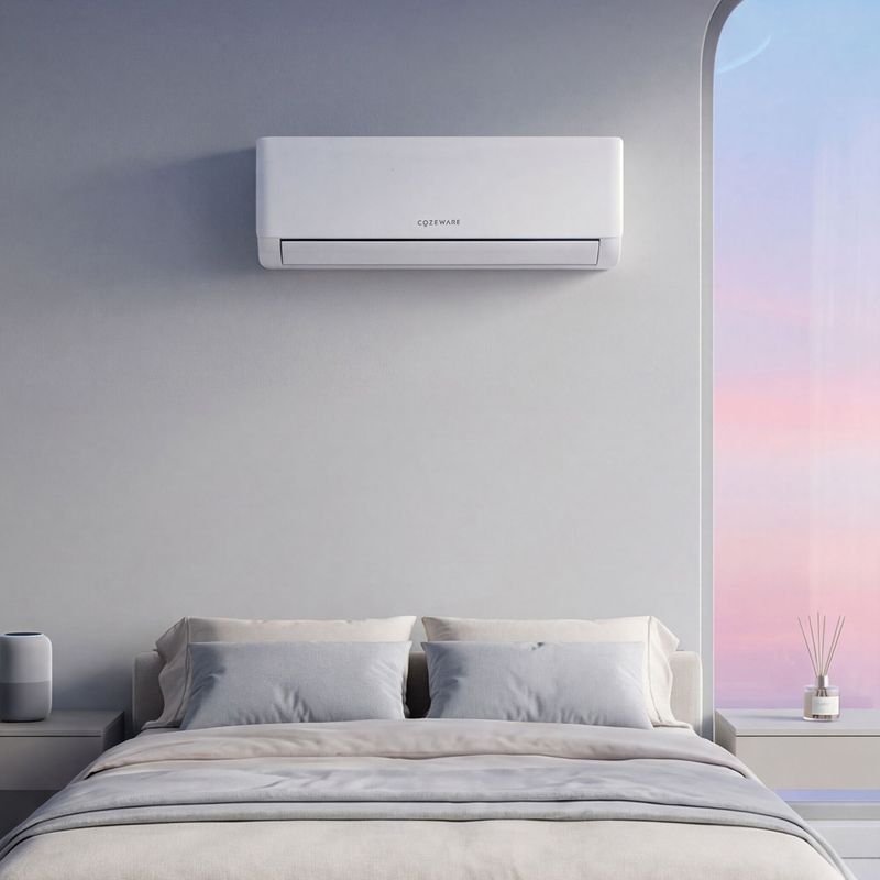 Mini Split Air Conditioner with AI in bedroom