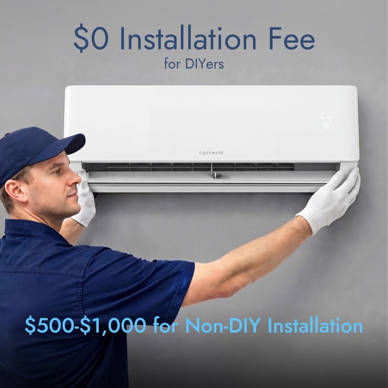 installation fee of 24000 btu mini split with AI