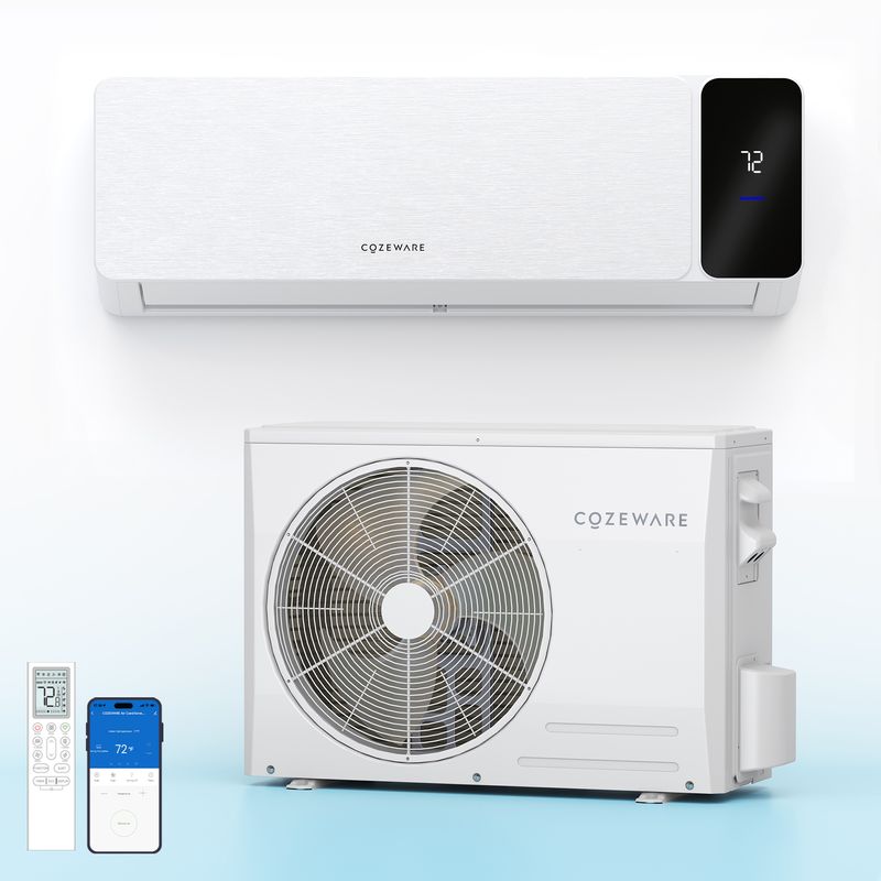 Wall-mounted Cozeware 18000 btu mini split AC, energy-efficient inverter air conditioner
