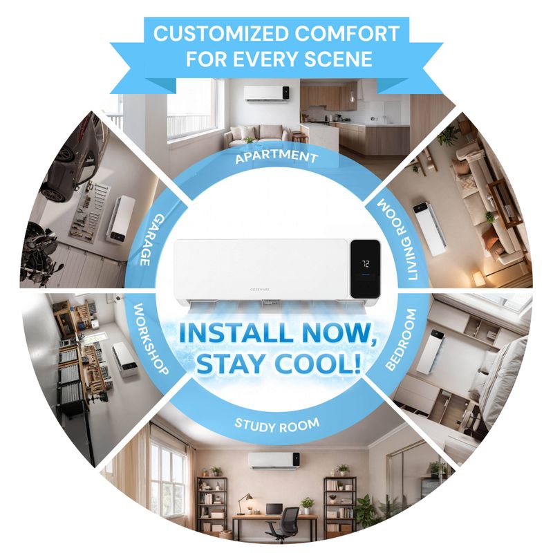 12000 btu ductless mini split AC, providing customized comfort and fast cooling in every room