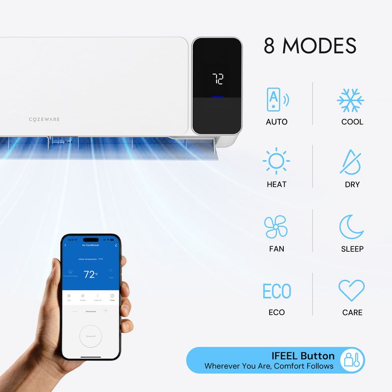 Exploring the 8 different operational modes on the mini split air conditioner