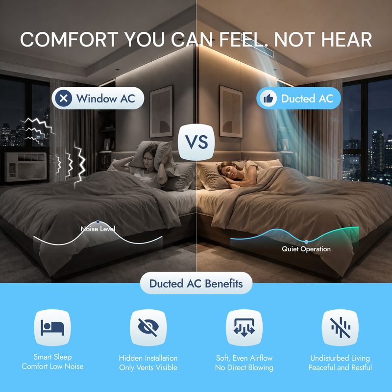 Quiet operation ducted air conditioner designed for low-noise and comfortable indoor living