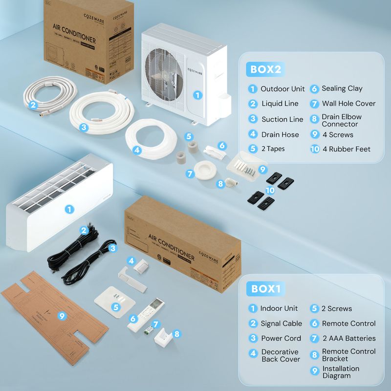 packet contents of 9000 btu mini split