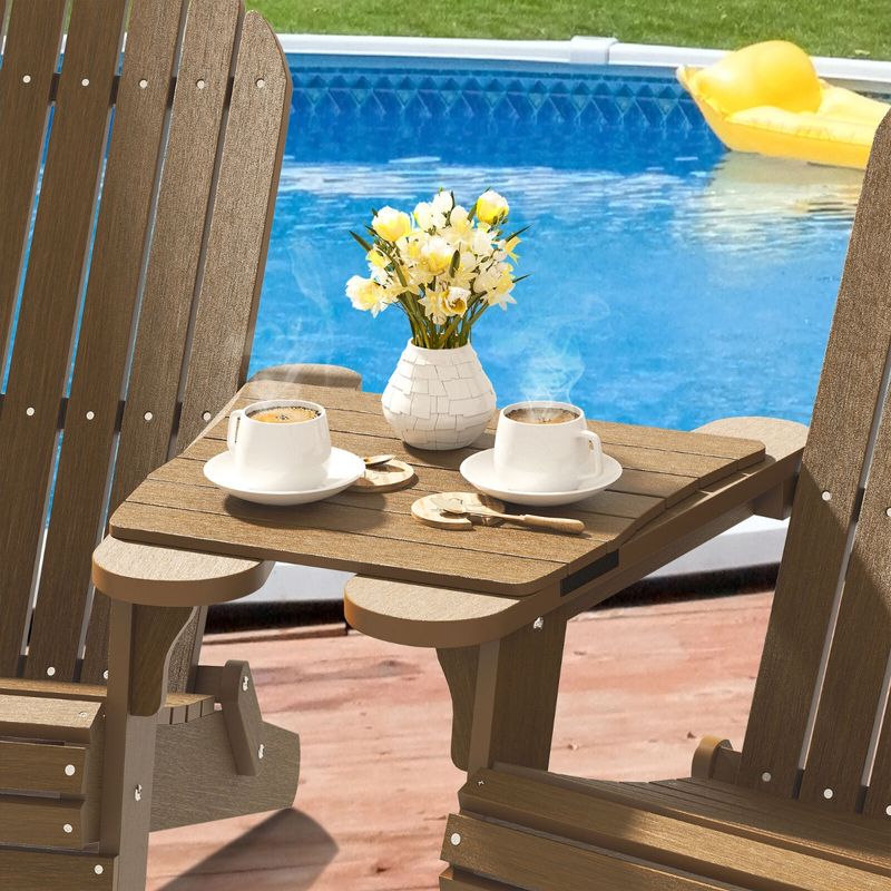 Yitahome Adirondack Chairs Connecting Tray Table Brown