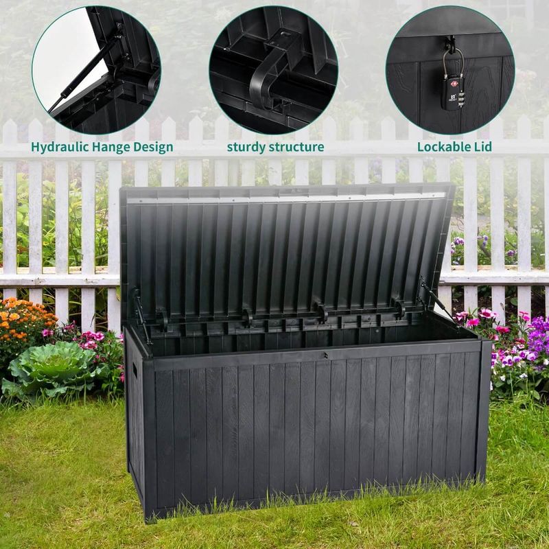 Yitahome 115 Gallon Resin Deck Boxes Outdoor Large Weather Resistant