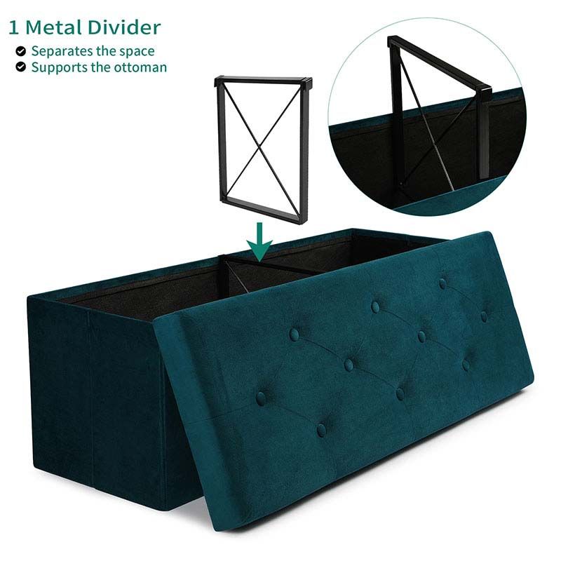 Yitahome Long Ottoman Storage Bench Teal