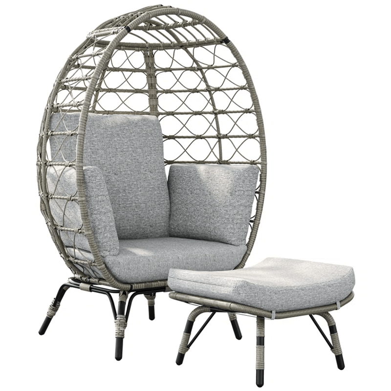 Yitahome | Outdoor All-Weather Wicker Egg Chair with Ottoman, Stand and ...