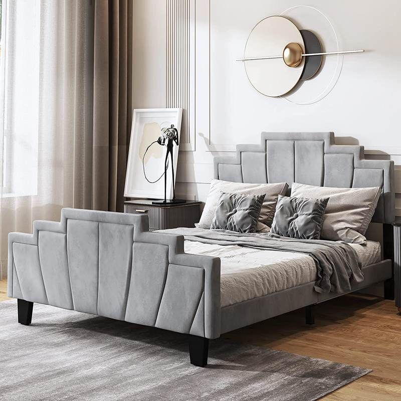 upholstered bed frame, platform bed frame