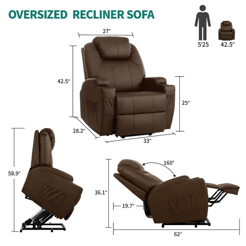 Yitahome Power Lift Recliner Chair Brown