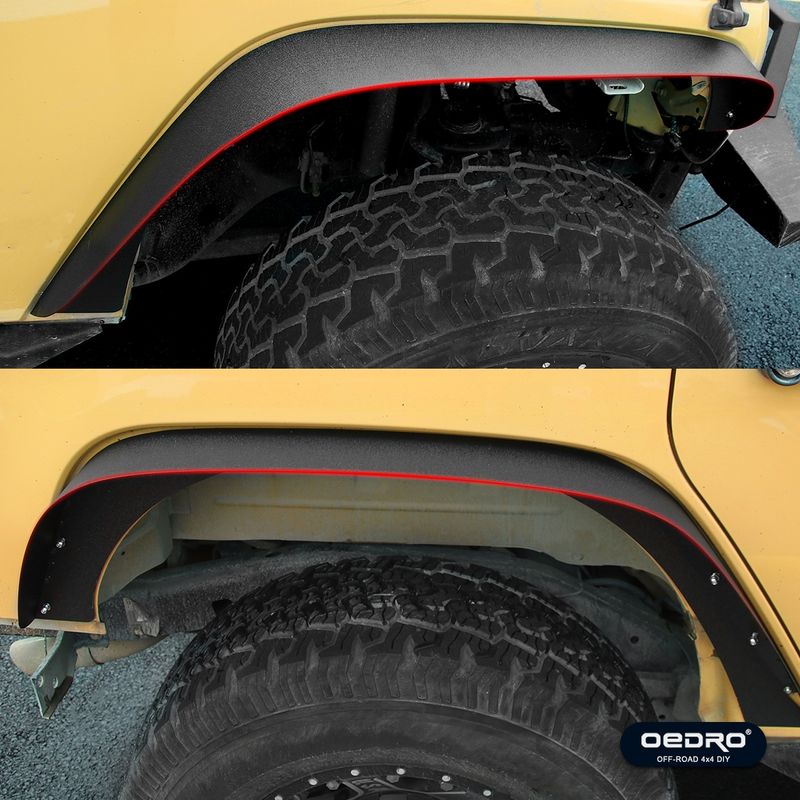 2007-2017 Jeep Wrangler Fender Flares Set Of 4 Front And Rear Primed