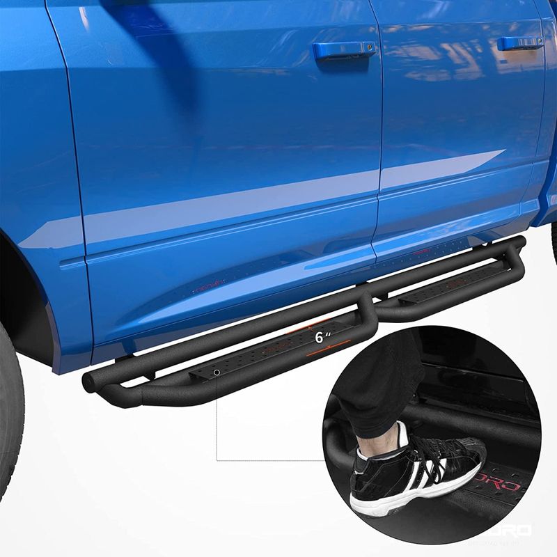 ONINE Black Running Boards For 2020-2025 Chevy Silverado 2500HD 3500HD Crew Cab