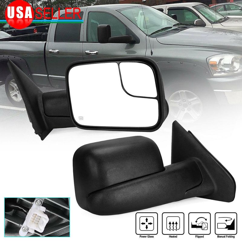Tow Mirror Passenger Right for 02-08 Dodge RAM 1500 03-09 2500 3500