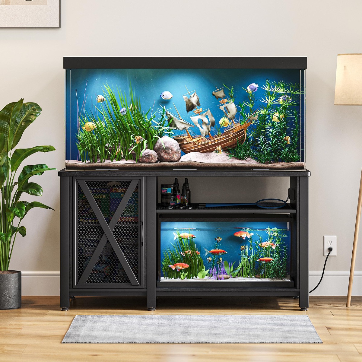 FISH TANK会報　65〜108 Yitahome | Heavy Duty Metal Aquarium Stand with Power Outlets