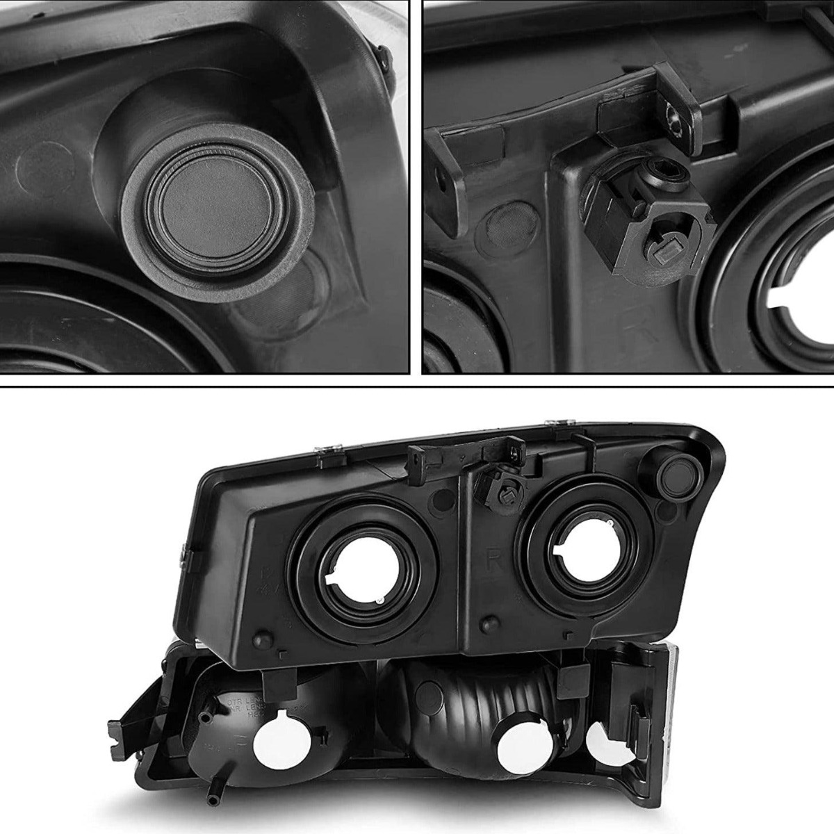 Side view of YITAMOTOR® 03-06 Chevy Silverado 07 Silverado Classic Chrome Housing Headlights + Taillights Combo