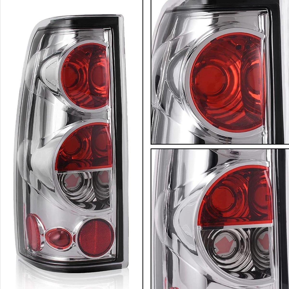 Side view of YITAMOTOR® 03-06 Chevy Silverado 07 Silverado Classic Chrome Housing Headlights + Taillights Combo
