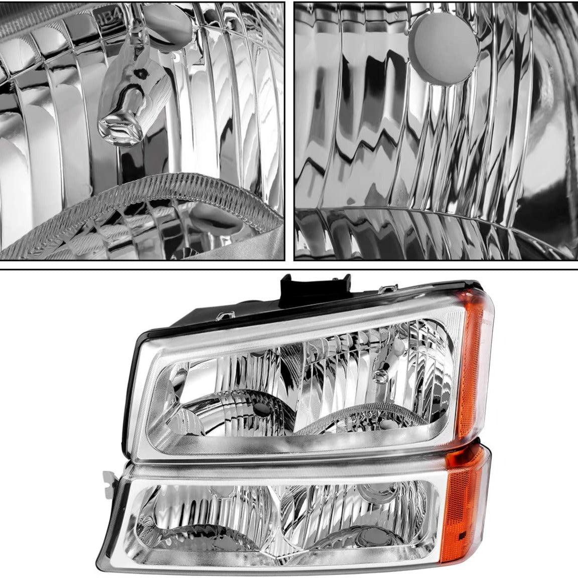 Side view of YITAMOTOR® 2003-2006 Chevrolet Silverado 1500/2500HD Chrome Housing Headlight Assembly + Taillights