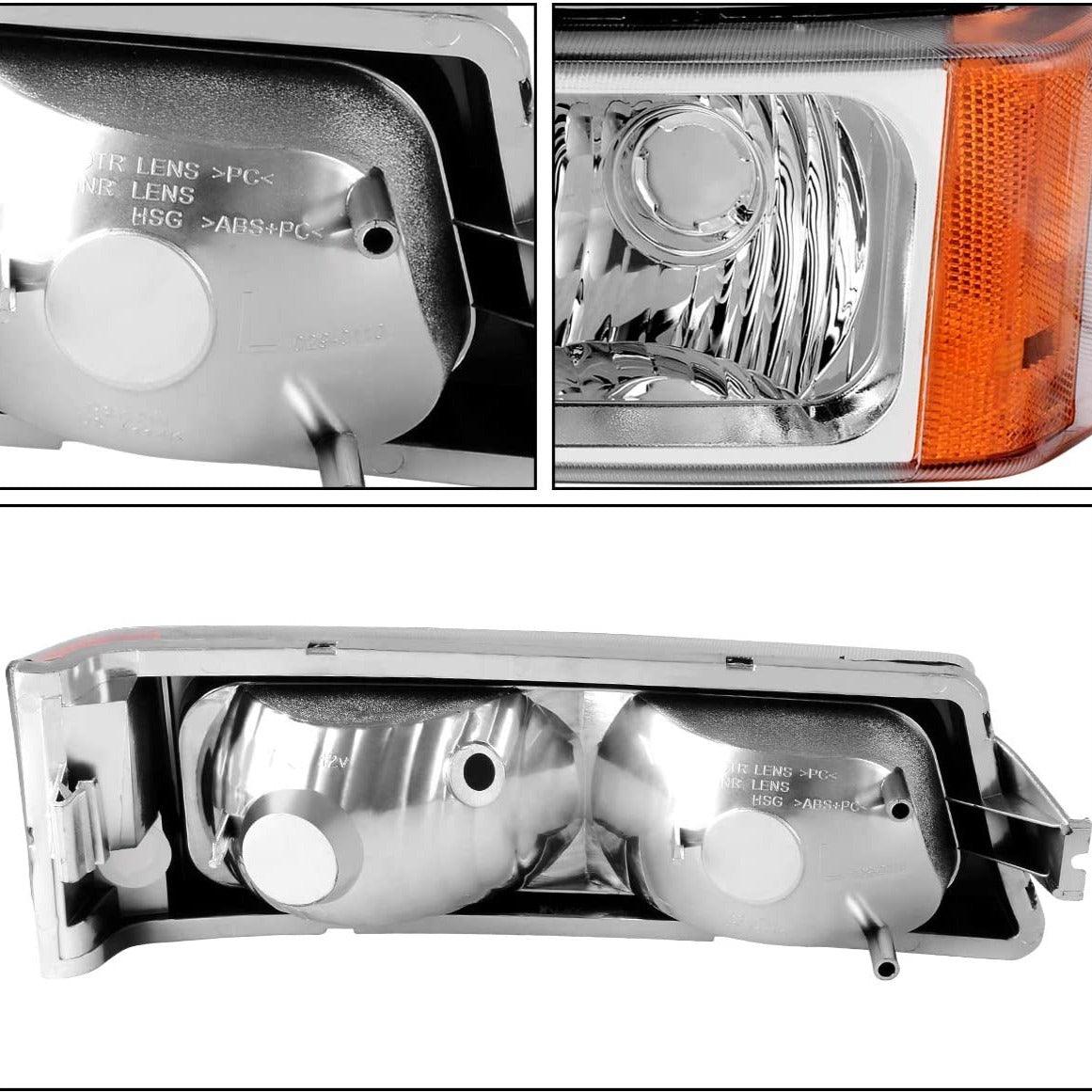 Side view of YITAMOTOR® 2003-2006 Chevrolet Silverado 1500/2500HD Chrome Housing Headlight Assembly + Taillights