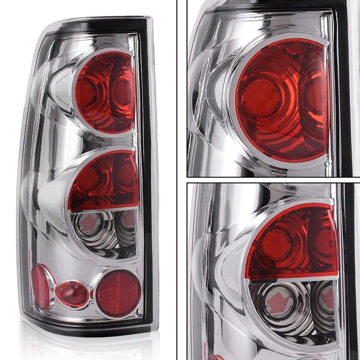 Side view of YITAMOTOR® 2003-2006 Chevy Silverado Chrome Replacement Headlights + Taillights Combo