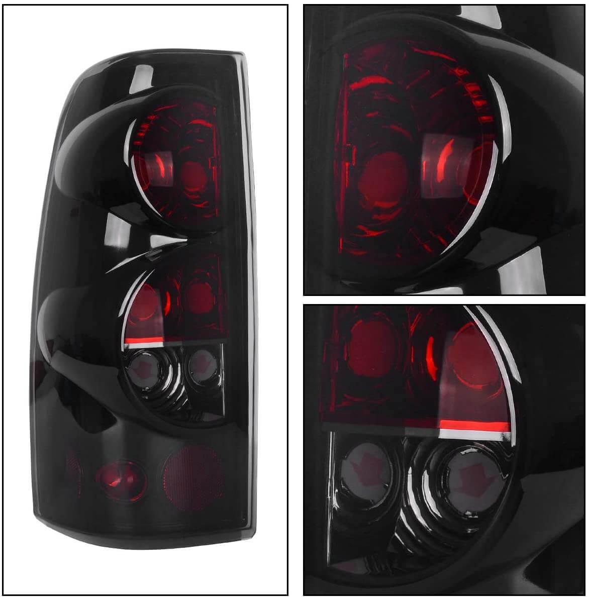 Side view of YITAMOTOR® 2003-2006 Chevy Silverado 1500 2500 3500 Chrome Headlights + SMOKE Tail Light Set