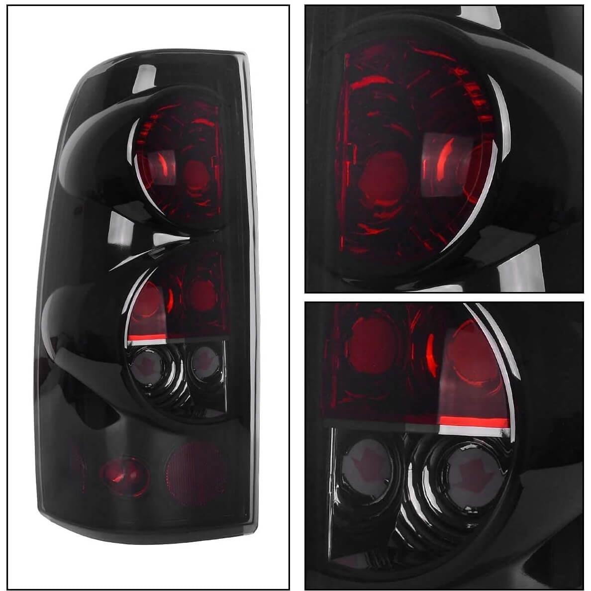 Side view of YITAMOTOR® 2003-2006 Chevy Silverado 1500 2500 Black Headlights + Smoke Tail Lights Set