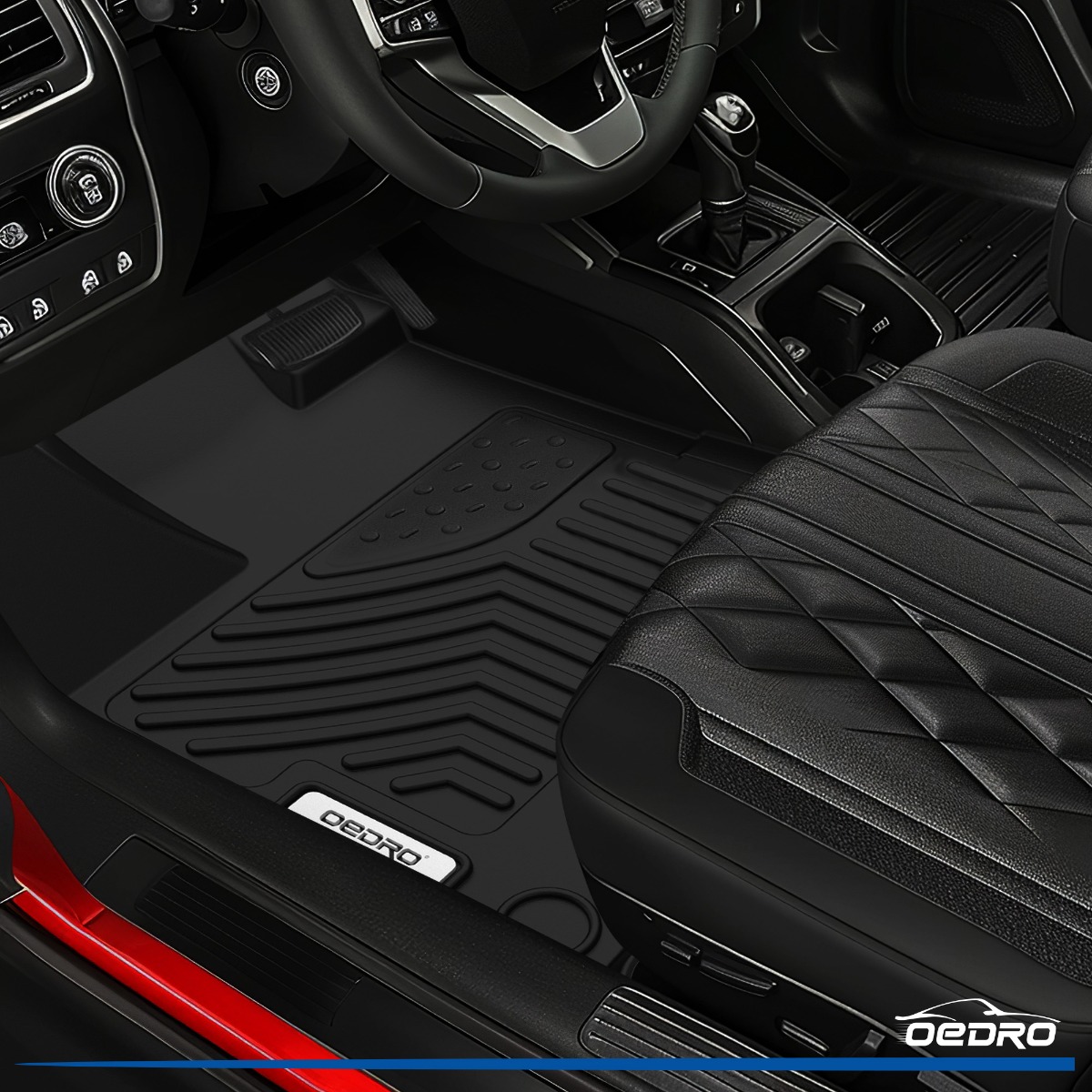 Side view of OEDRO Floor Mats for 2011-2017 Honda Odyssey, 3 Row Liner Set Car Floor Liners