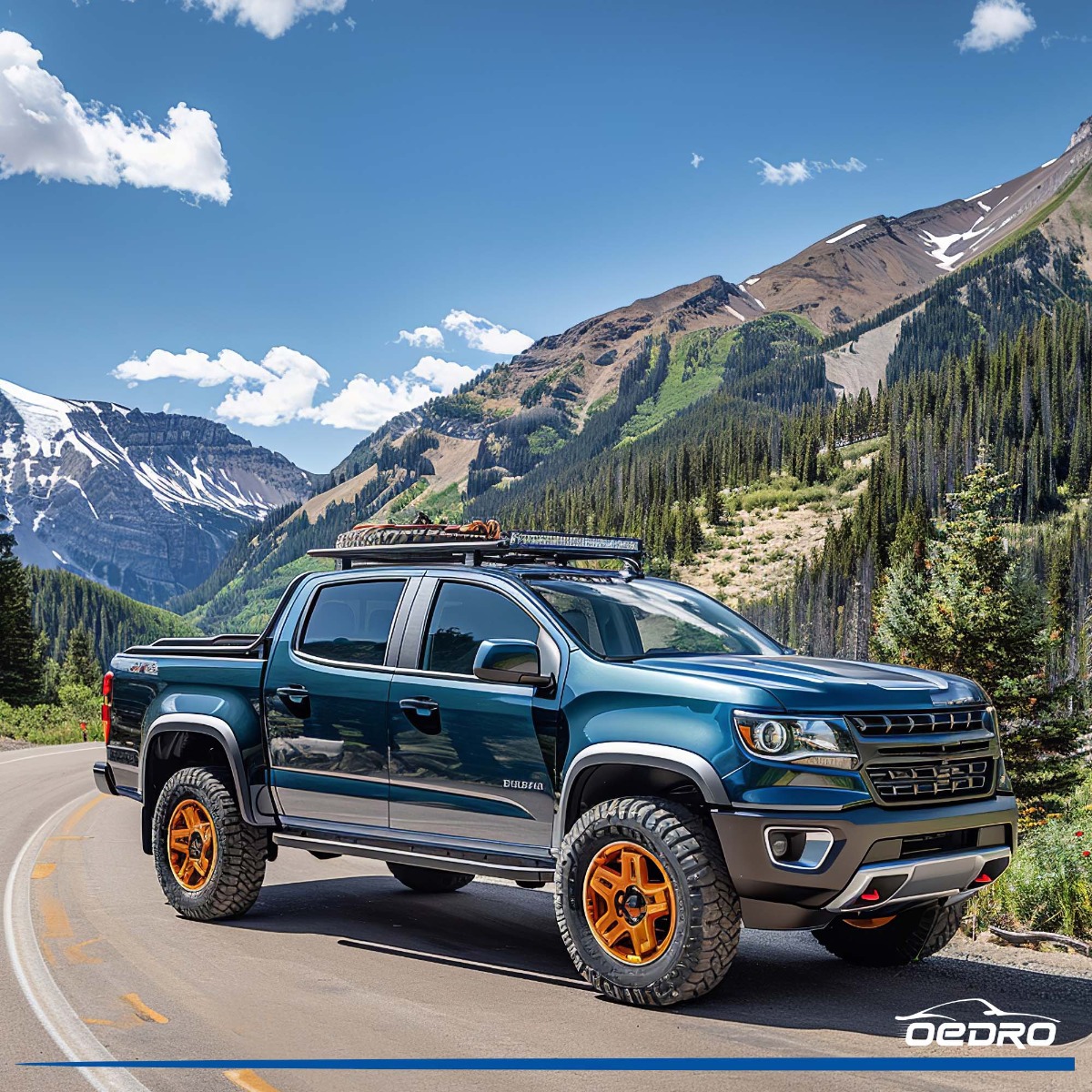 Side view of OEDRO Floor Mats Compatible for 2023-2026 Chevy Colorado Crew Cab/GMC Canyon Crew Cab, TPE All-Weather Guard Includes 1st and 2nd Row Liners Mat