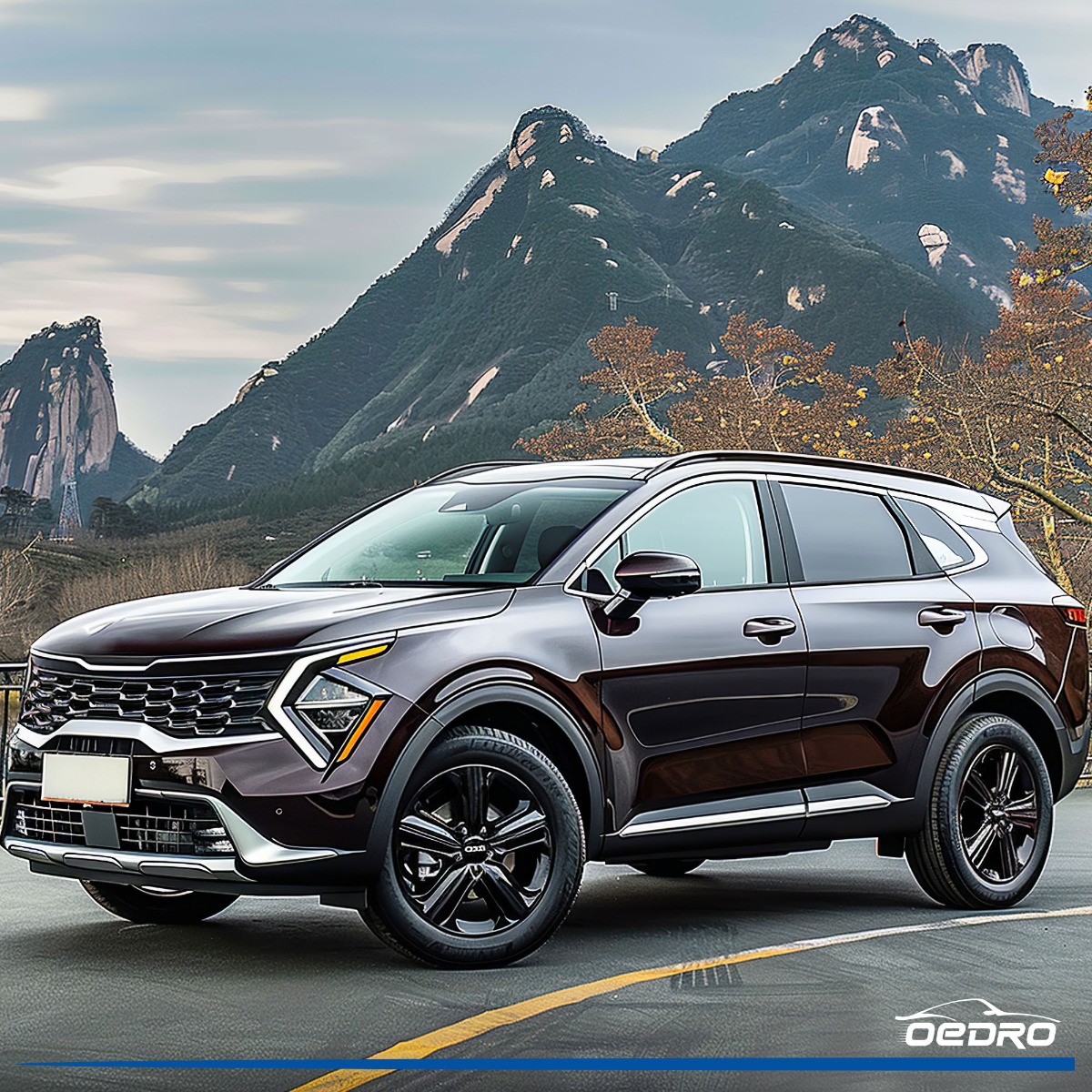 Side view of OEDRO Floor Mats & Cargo Trunk Liners All-Weather for 2023-2026 Kia Sportage Hybrid(Not Fit Sportage Plug-in Hybrid)