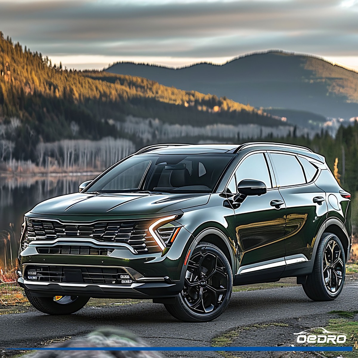 Side view of OEDRO Floor Mats & Cargo Trunk Liners All-Weather for 2023-2026 Kia Sportage Hybrid(Not Fit Sportage Plug-in Hybrid)