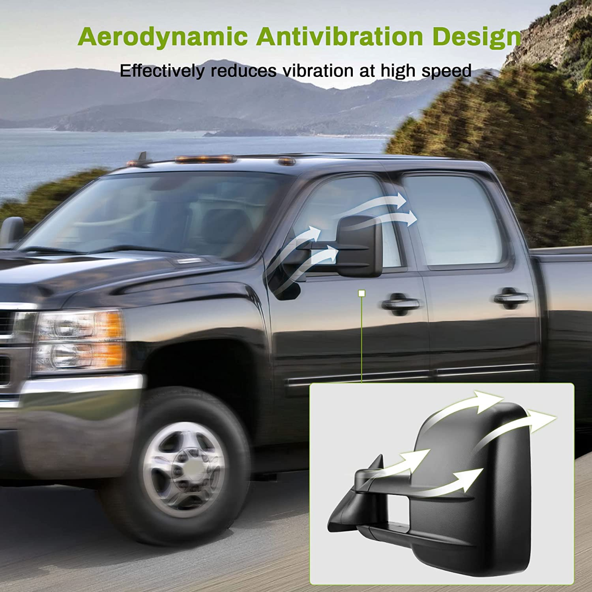 DNA Motoring TWM 022 T222 BK Pair Of Manual Non Heated Telescopic Towing Side - Foto 5