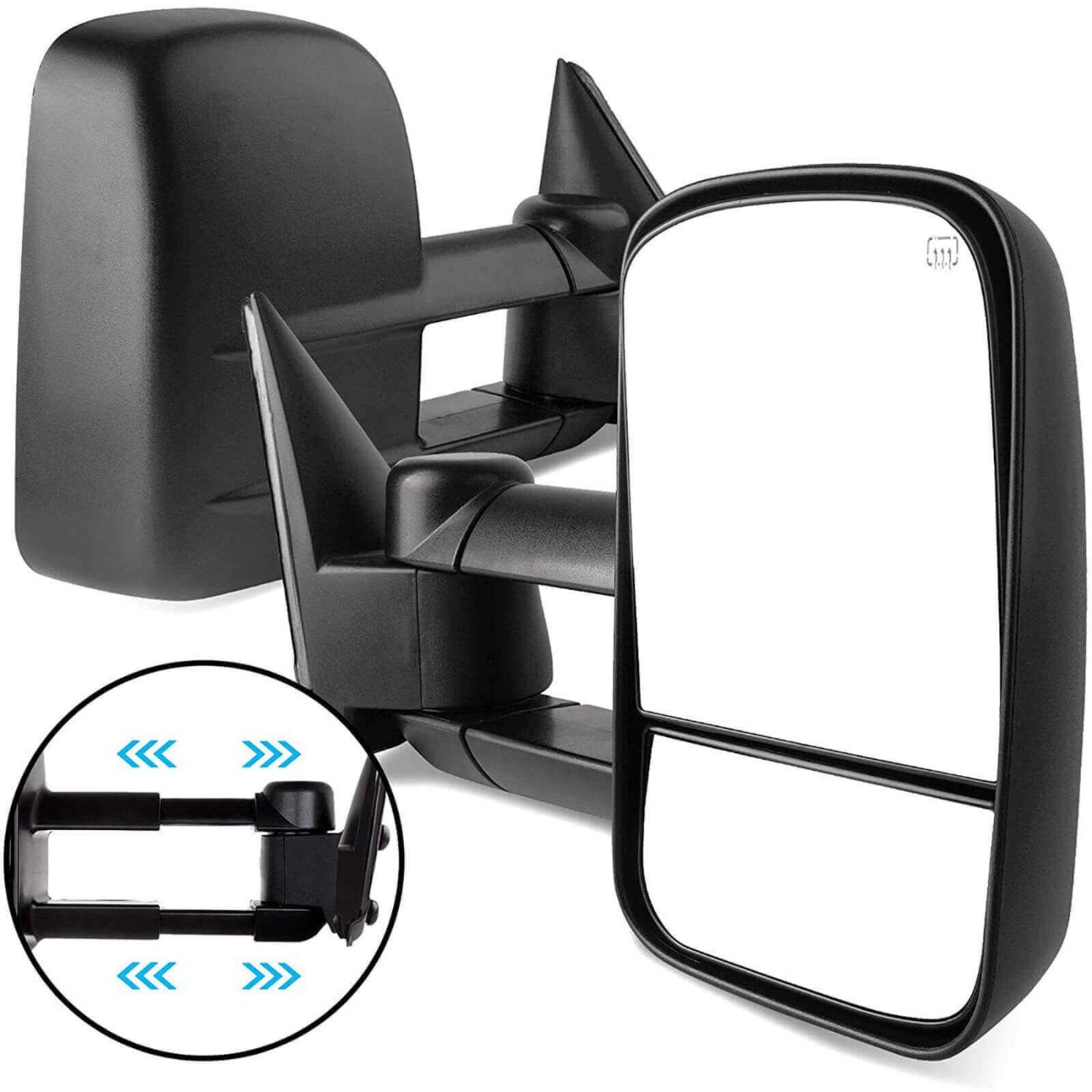 YITAMOTOR® 1999-2002 Chevy Silverado GMC Sierra 1500 2500 3500 Powered Heated Towing Mirrors