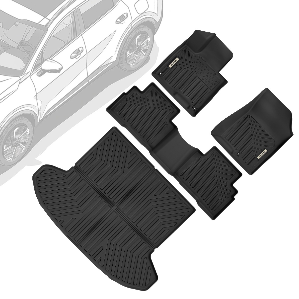 OEDRO Floor Mats & Cargo Trunk Liners All-Weather for 2023-2025 Kia Sportage Hybrid(Not Fit Sportage Plug-in Hybrid)