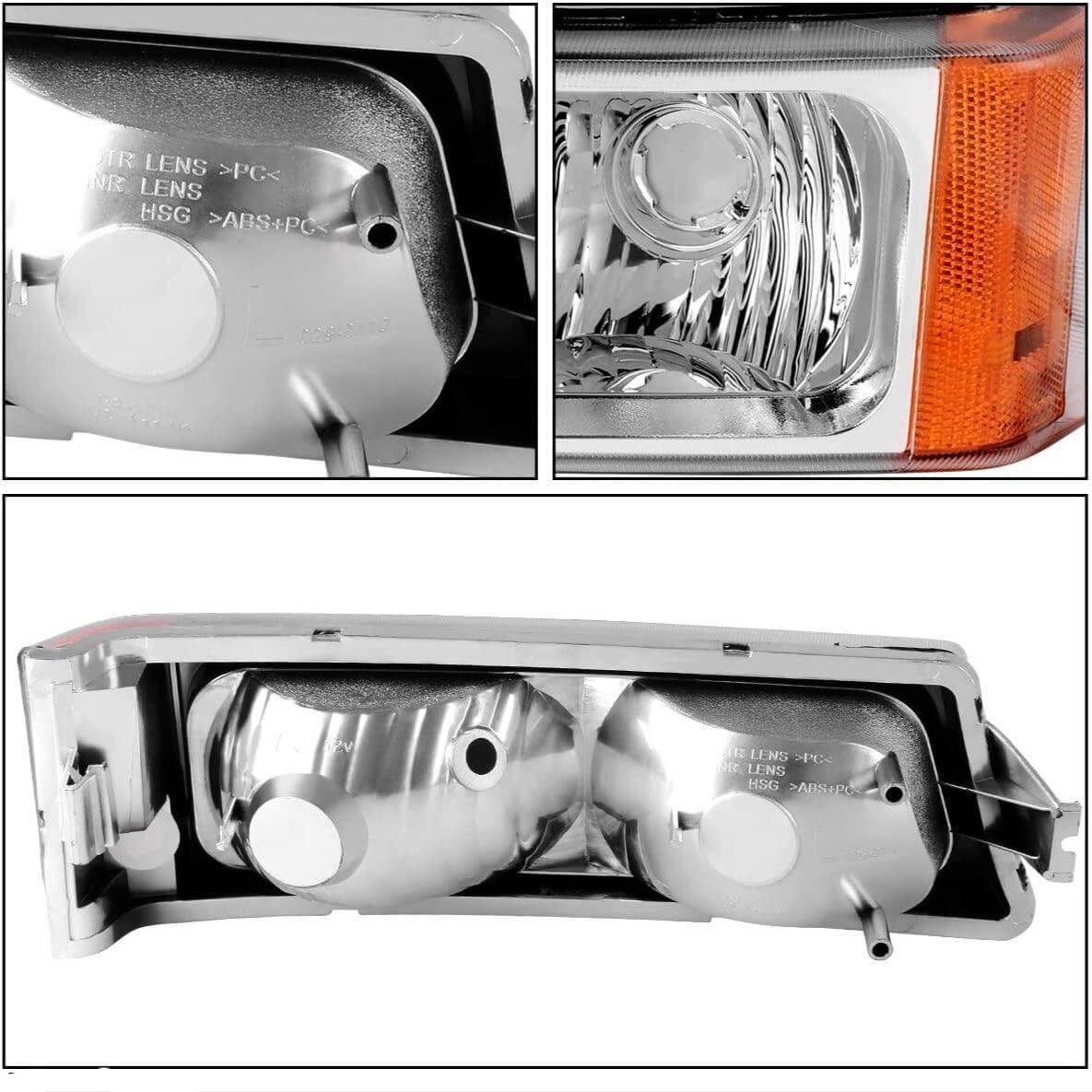 Side view of YITAMOTOR® 2003-2006 Chevy Silverado/2007 Chevrolet Silverado Classic Headlight Assembly and Tail Lights Combo Set