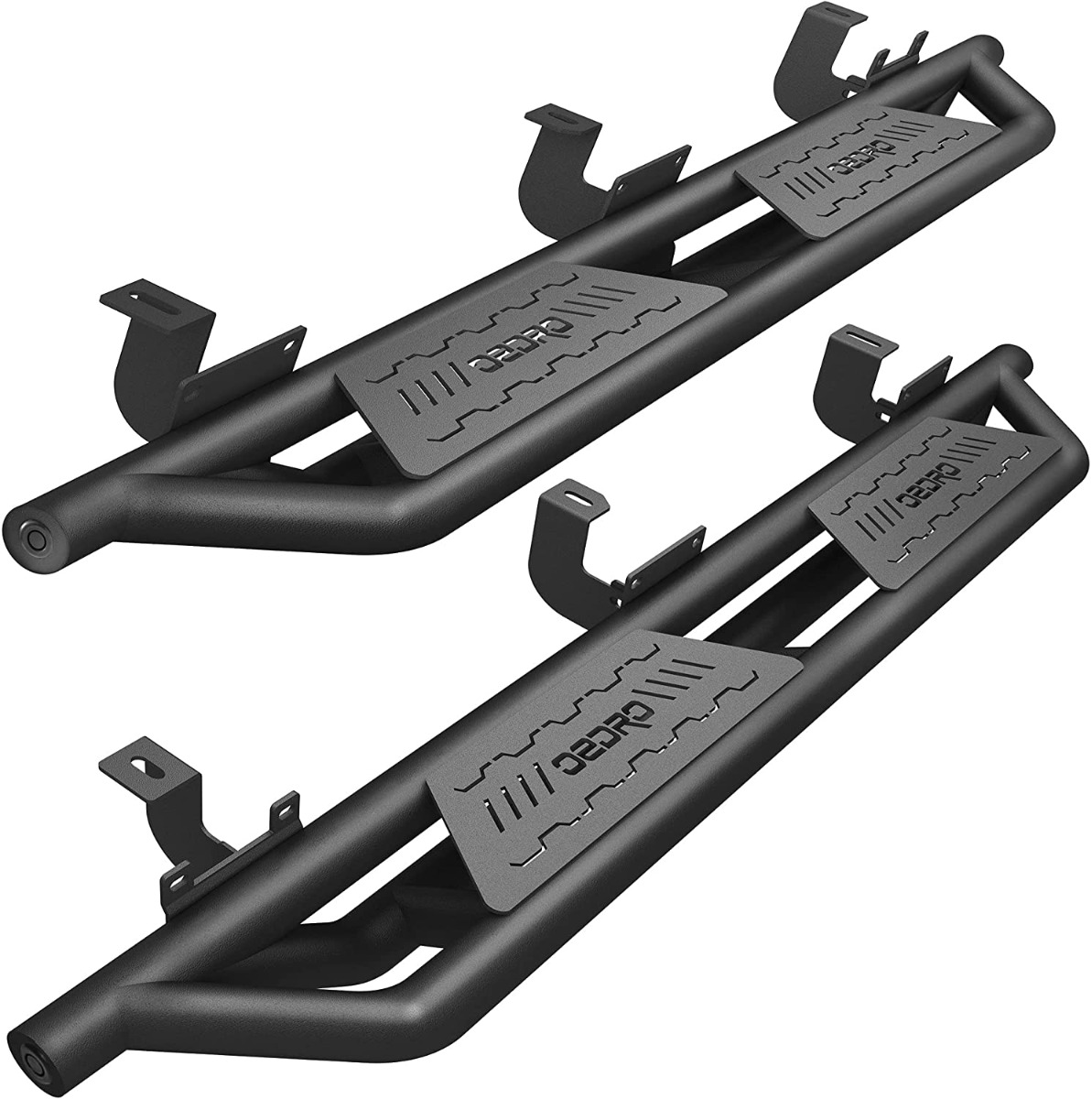 Side view of OEDRO Running Boards for 2018-2026 Jeep Wrangler JL & Unlimited 4-Door | Textured Black Side Step Rails Nerf Bars