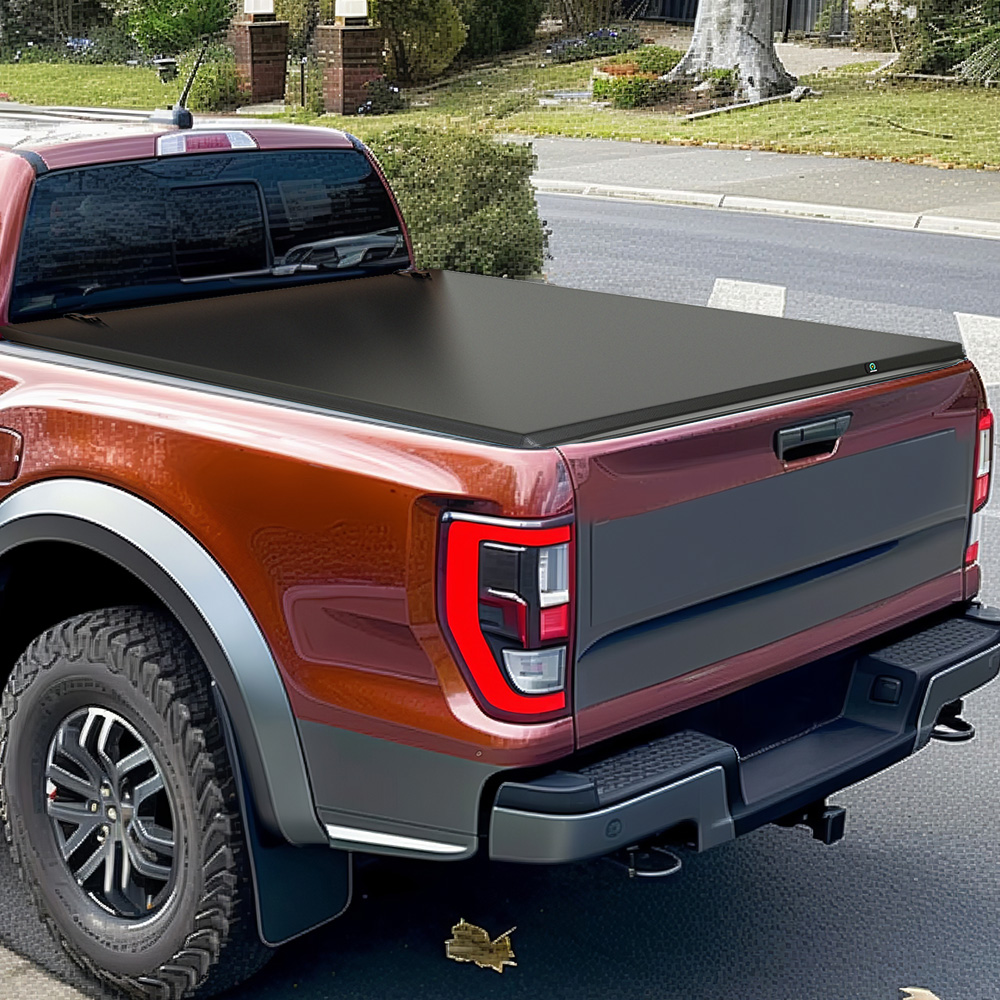 Side view of YITAMOTOR® 2019-2026 Chevy Silverado/GMC Sierra 1500 New Body Style 5.8ft Soft Tri-fold Truck Bed Tonneau Cover