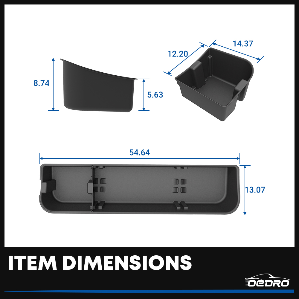 Side view of OEDRO Upgraded Under Seat Storage Box for 2015-2026 Ford F150 Super Crew Cab, 2 in 1 Design Black Organizers