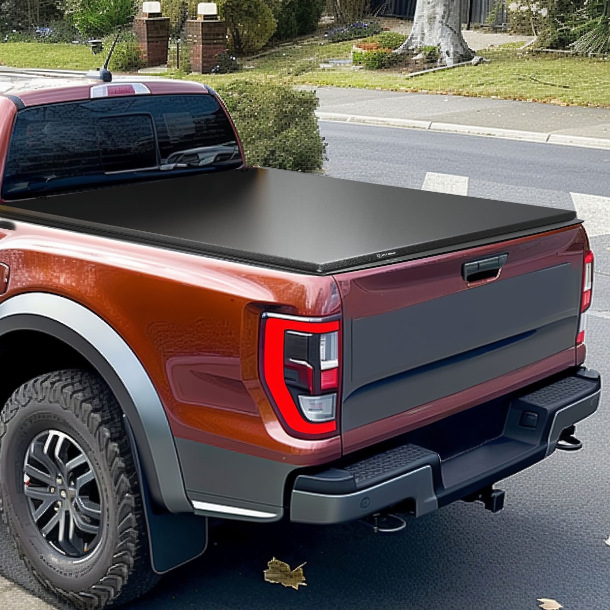 Side view of YITAMOTOR® 2022 2023 2024 2025 2026 Ford Maverick 4.5 Feet Soft Tri-fold Truck Bed Tonneau Cover