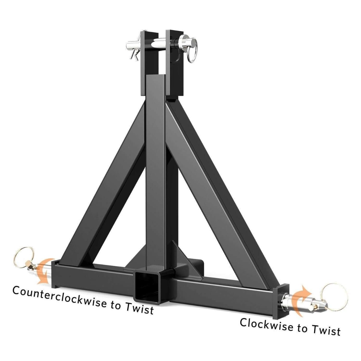Side view of YITAMOTOR® 2" Receiver 3 Point Quick Trailer Hitch Adapter Category 1 Tractor